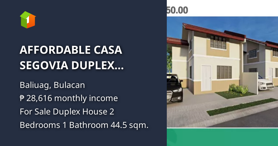 AFFORDABLE CASA SEGOVIA DUPLEX HOUSE AND LOT BULACAN PAGIBIG [House and