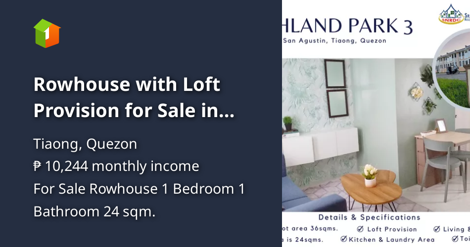 Rowhouse with Loft Provision for Sale in Tiaong, Quezon [House and Lot