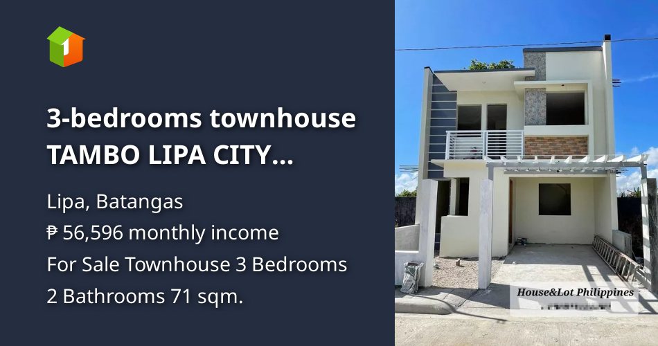 3bedrooms townhouse TAMBO LIPA CITY Bloomfield Homes Section 1 [House