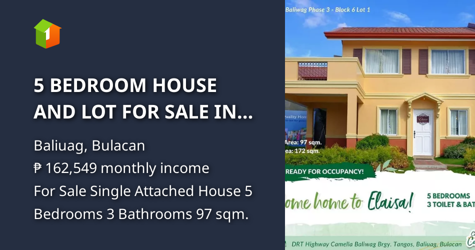5 BEDROOM HOUSE AND LOT FOR SALE IN BALIUAG BULACAN CAMELLA [House and