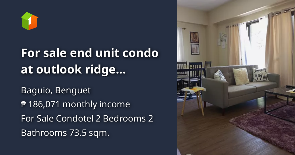 For sale end unit condo at outlook ridge residences baguio city [Condo