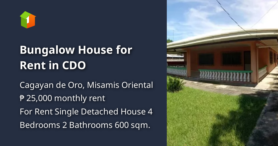 Bungalow House for Rent in CDO [House and Lot 🏘️] (September 2023) in