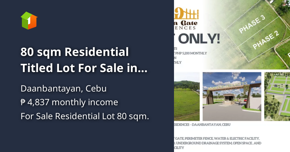 80 sqm Residential Titled Lot For Sale in Daanbantayan Cebu [Lot 🚜] (July 2024) in Daanbantayan