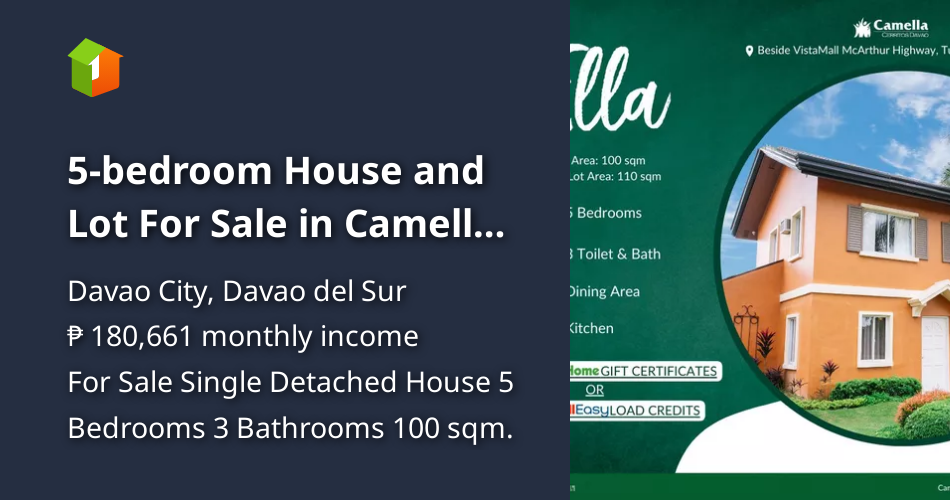 5bedroom House and Lot For Sale in Camella Cerritos Mintal Davao City [House and Lot 🏘️] (July
