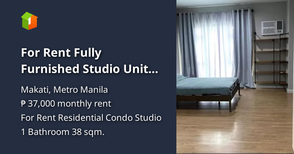 For Rent Fully Furnished Studio Unit with Parking in Circuit Makati