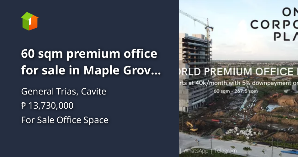 60 sqm premium office for sale in Maple Grove, General Trias, Cavite