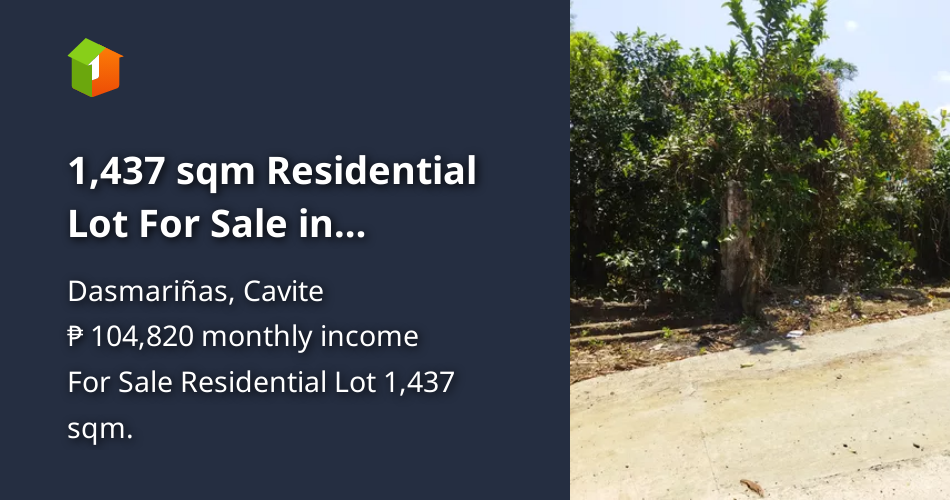 1,437 sqm Residential Lot For Sale in Dasmarinas Cavite [Lot 🚜] (June