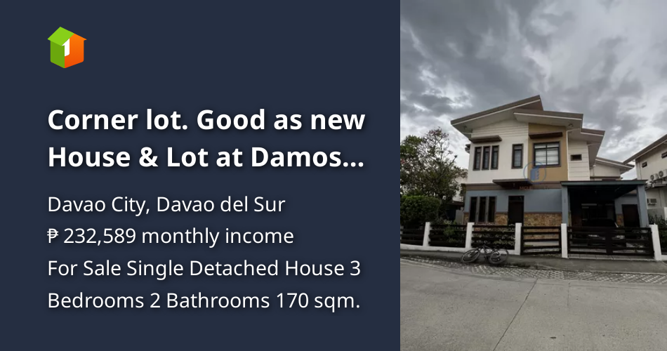 Corner lot. Good as new House & Lot at Damosa Fairlane. Davao City