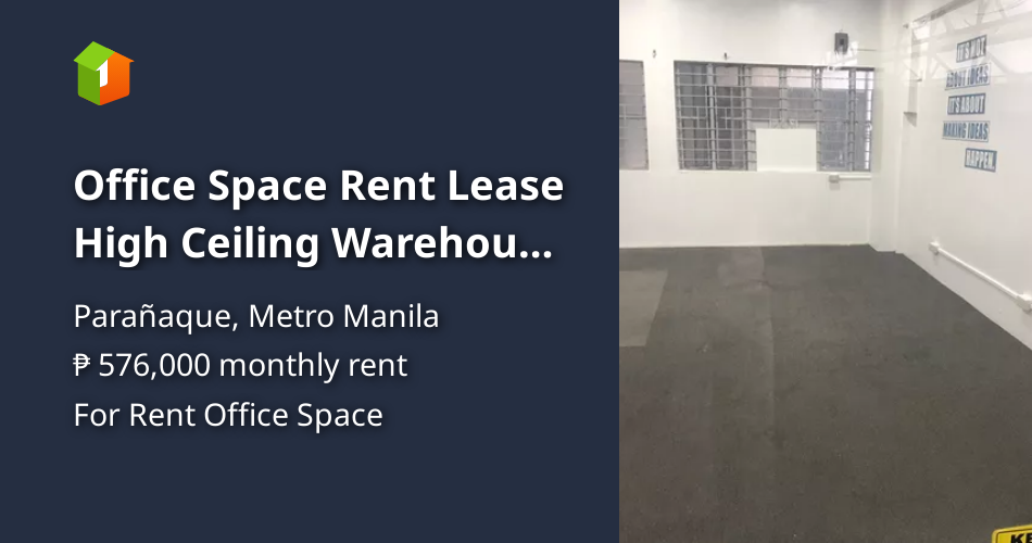 Office Space Rent Lease High Ceiling Warehouse 1800 sqm Paranaque
