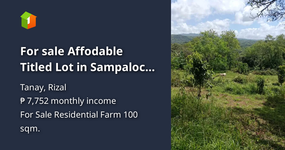 For sale Affodable Titled Lot in Sampaloc Tanay Rizal [Lot 🚜] (August