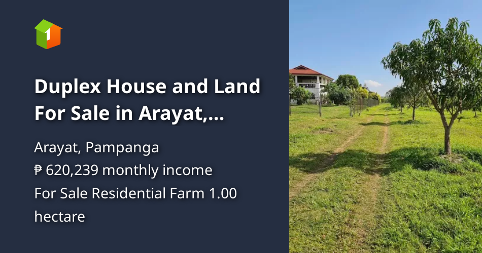 Duplex House and Land For Sale in Arayat, Pampanga [Lot 🚜] (November