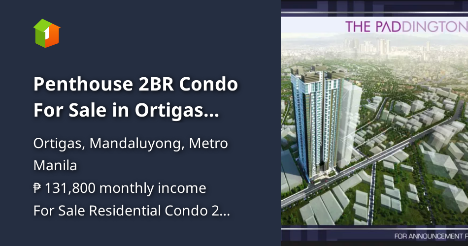 View of Penthouse 2BR Condo For Sale in Ortigas Mandaluyong Metro Manila ...