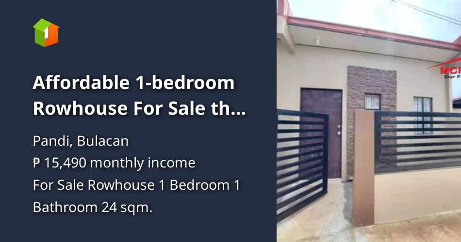 Affordable 1bedroom Rowhouse For Sale thru PagIBIG in Pandi Bulacan