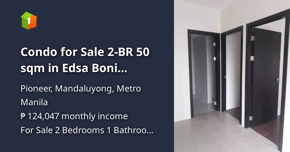 Condo for Sale 2BR 50 sqm in Edsa Boni Mandaluyong near Greenfield