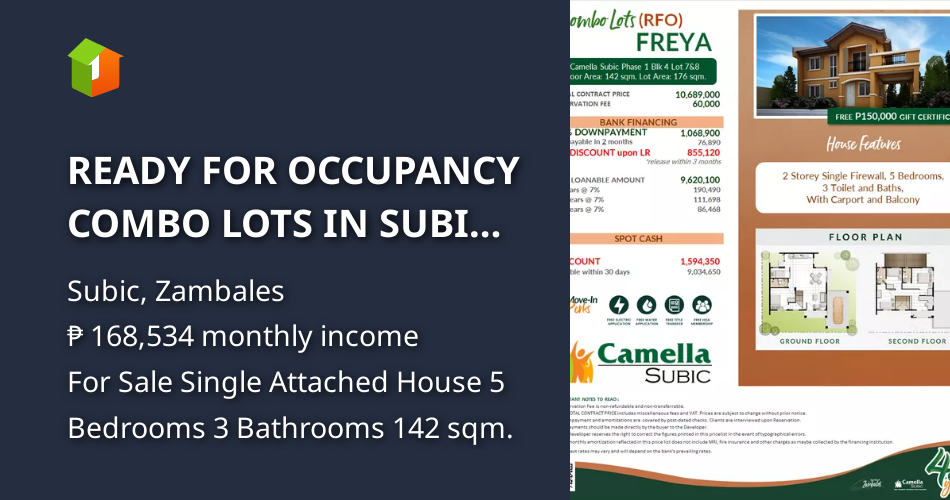 READY FOR OCCUPANCY COMBO LOTS IN SUBIC ZAMBALES! [House and Lot 🏘️