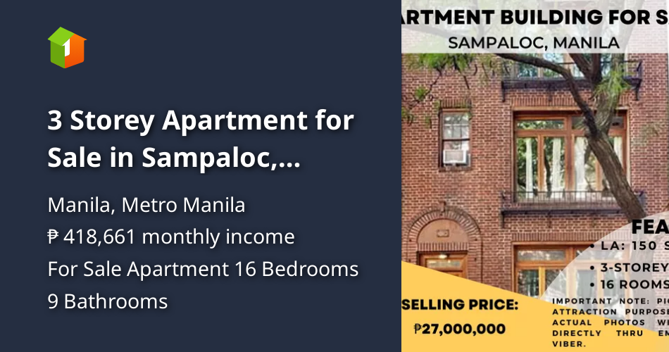 3 Storey Apartment for Sale in Sampaloc, Manila [Condo 🏙️] (April 2023