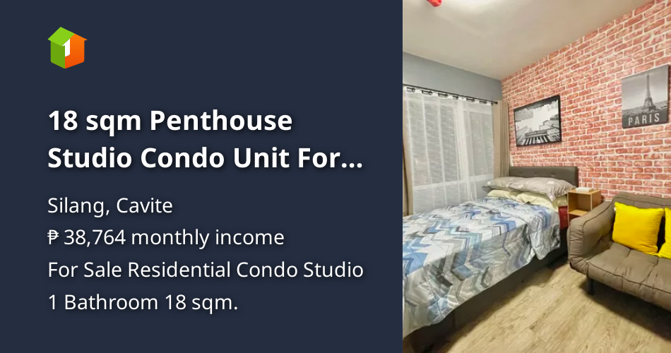 18 sqm Penthouse Studio Condo Unit For Sale in Stanford Suites 3 South
