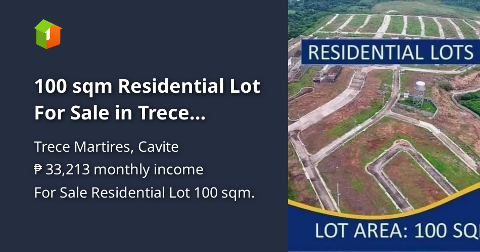 100 sqm Residential Lot For Sale in Trece Martires Cavite [Lot 🚜