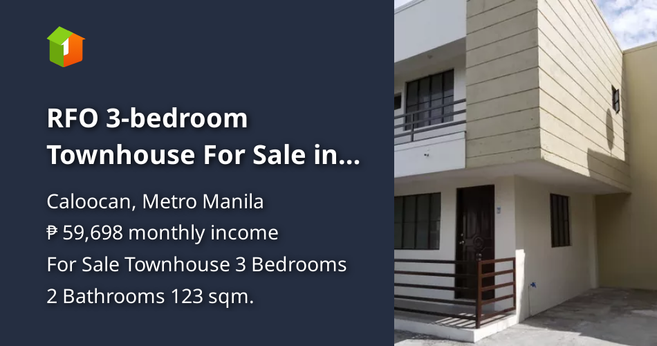 RFO 3bedroom Townhouse For Sale in North Caloocan City [House and Lot