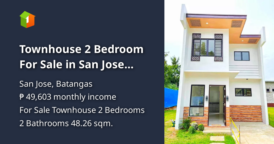 Townhouse 2 Bedroom For Sale in San Jose Batangas [House and Lot 🏘️