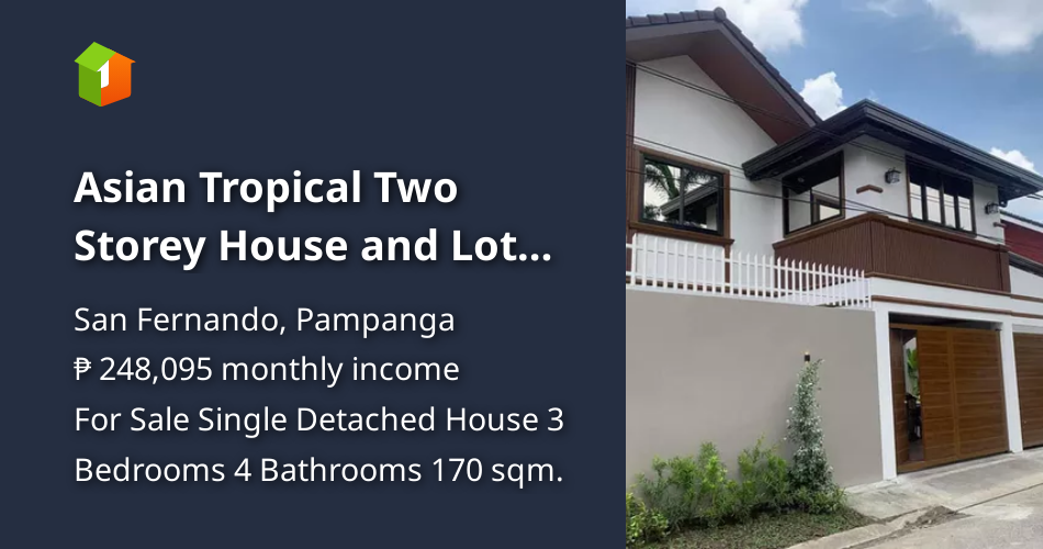 Asian Tropical Two Storey House and Lot for sale with swimming pool