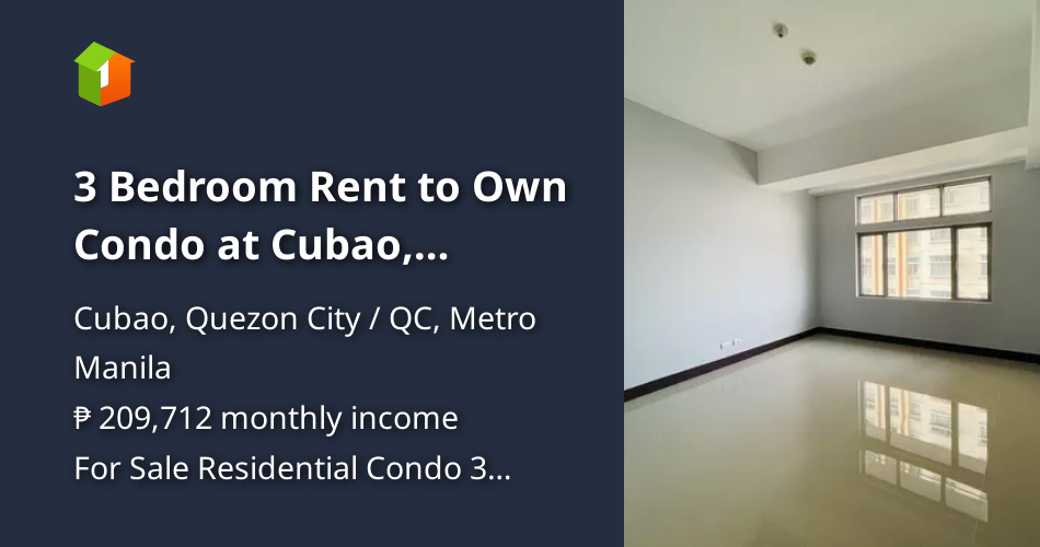 3 Bedroom Rent to Own Condo at Cubao, Quezon City [Condo 🏙️] (September