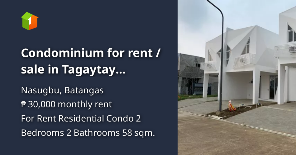 Condominium for rent / sale in Tagaytay Nasugbu Batangas [Condo 🏙️