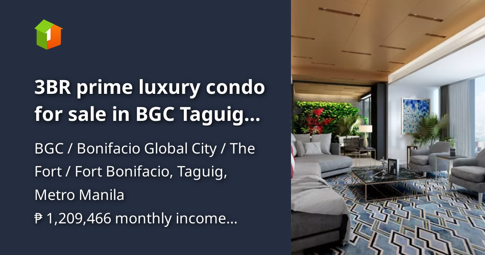 3BR prime luxury condo for sale in BGC Taguig City Philippines [Condo 🏙