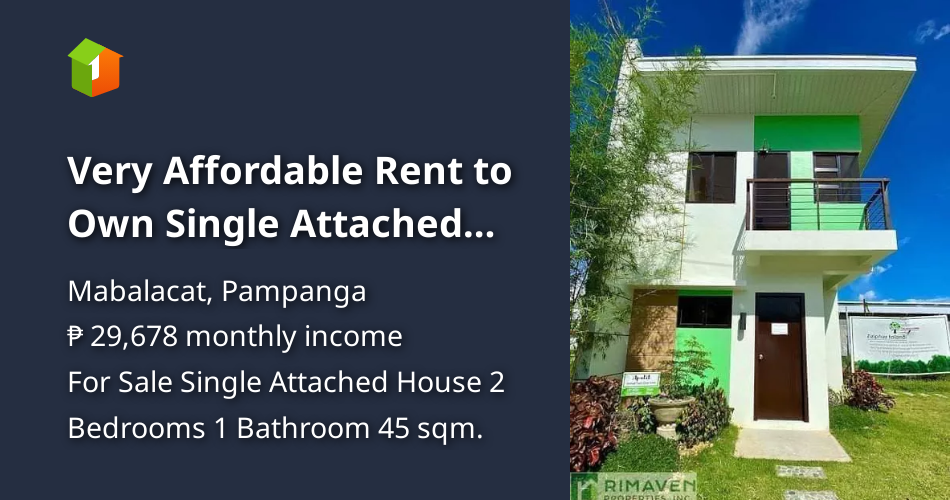 Very Affordable Rent to Own Single Attached Talanai Homes Mabalacat