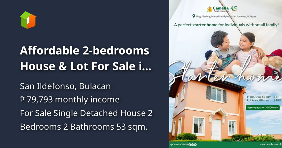 Affordable 2bedrooms House & Lot For Sale in San Ildefonso Bulacan