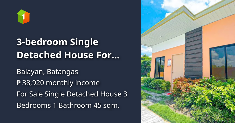 3bedroom Single Detached House For Sale in Balayan Batangas [House and