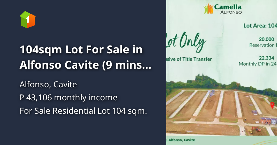 104sqm Lot For Sale in Alfonso Cavite (9 mins away from Tagaytay) [Lot
