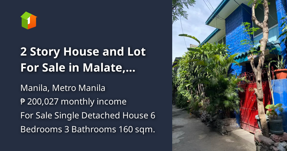 2 Story House and Lot For Sale in Malate, Manila [House and Lot 🏘️
