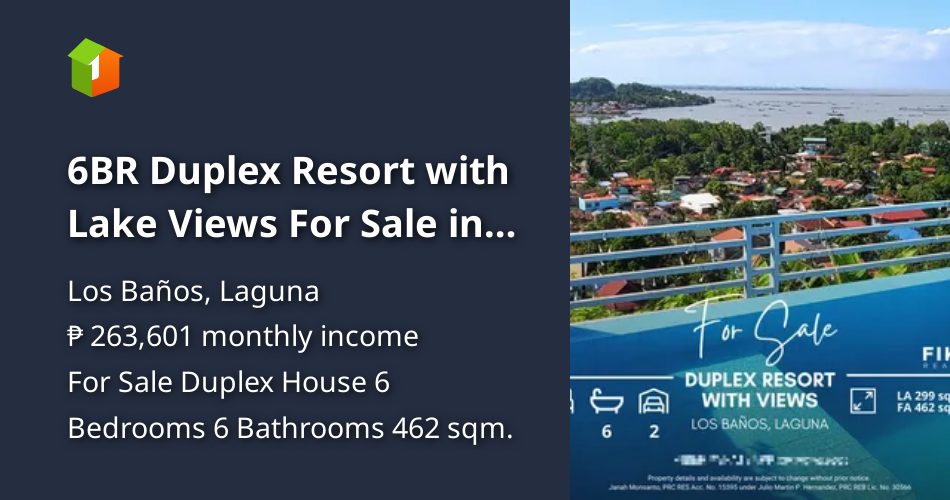 6BR Duplex Resort with Lake Views For Sale in Los Baños, Laguna [House