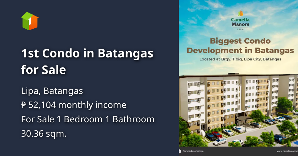 1st Condo in Batangas for Sale [Condo 🏙️] (July 2021) in Lipa, Batangas