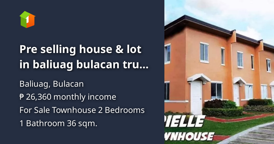 Pre selling house & lot in baliuag bulacan tru pagibig financing [House