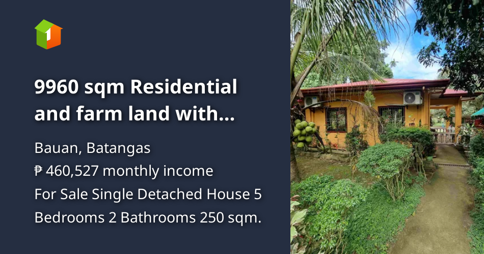 9960 sqm Residential and farm land with bussines for pigs and chickens