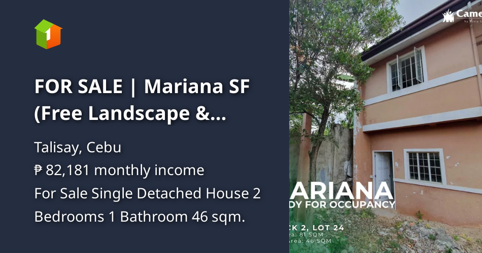 FOR SALE Mariana SF (Free Landscape & Fence) in Talisay, Cebu [House