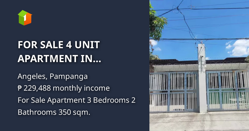 FOR SALE 4 UNIT APARTMENT IN ANGELES CITY PAMPANGA NEAR CLARK [Condo 🏙️