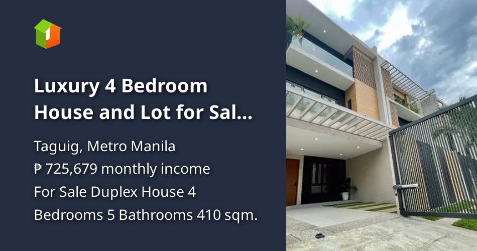 Luxury 4 Bedroom House and Lot for Sale in Taguig near Mc Kinley & BGC [House and Lot 🏘️
