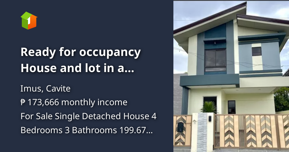 Ready for occupancy House and lot in a Exclusive subdivision [House and