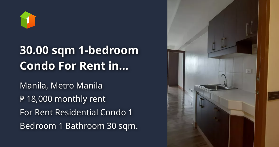 30.00 sqm 1bedroom Condo For Rent in Manila Metro Manila [Condo 🏙️] (February 2023) in Manila
