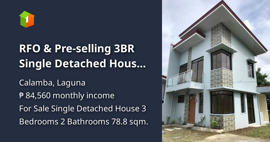 RFO & Preselling 3BR Single Detached House For Sale in Calamba Laguna