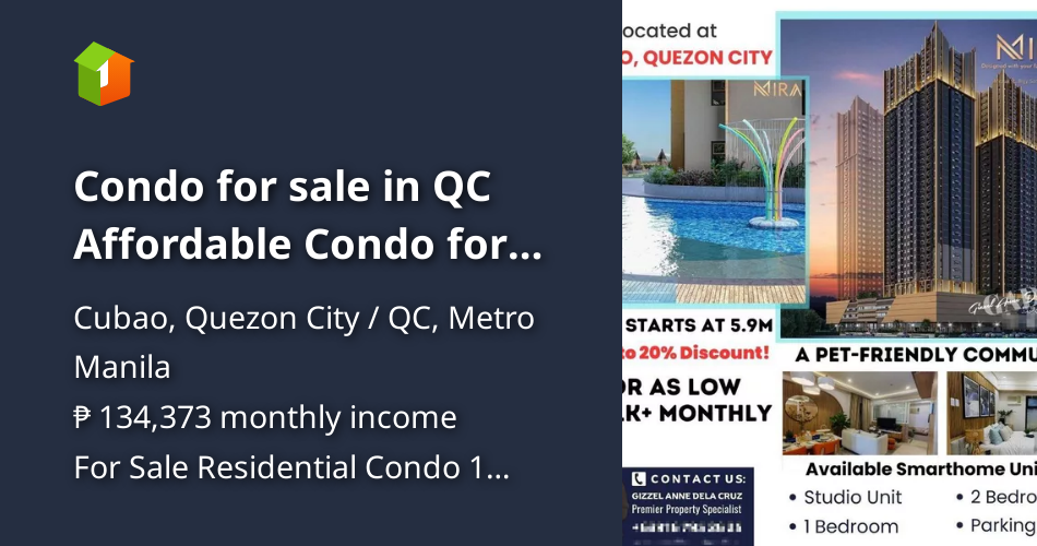 Condo for sale in QC Affordable Condo for sale in Quezon City at Mira ...