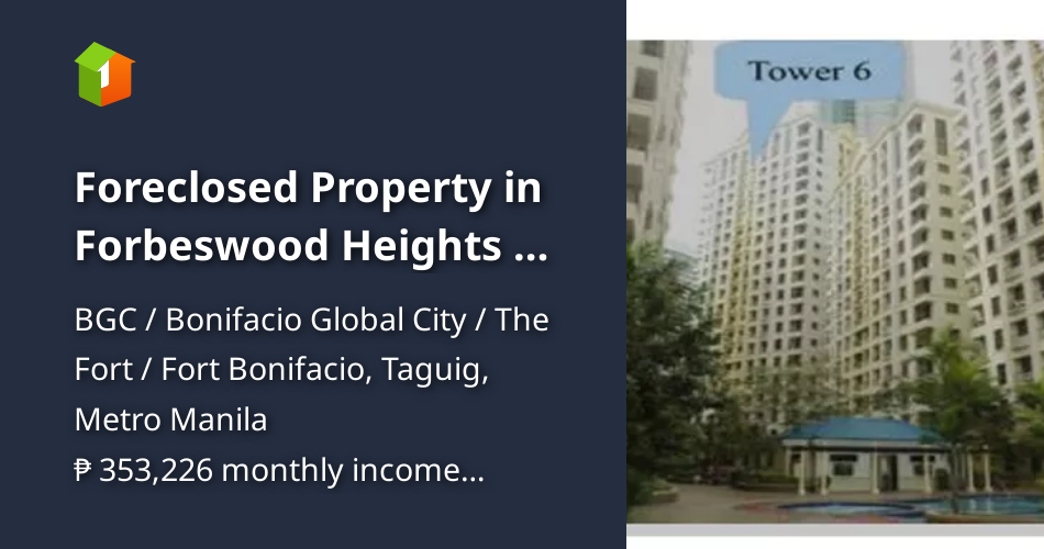 Foreclosed Property in Forbeswood Heights w/ Parking BGC [Condos 🏙️