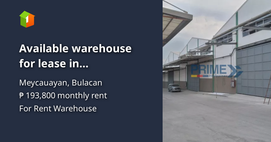 Available warehouse for lease in Meycauayan, Bulacan with 1,140 sqm