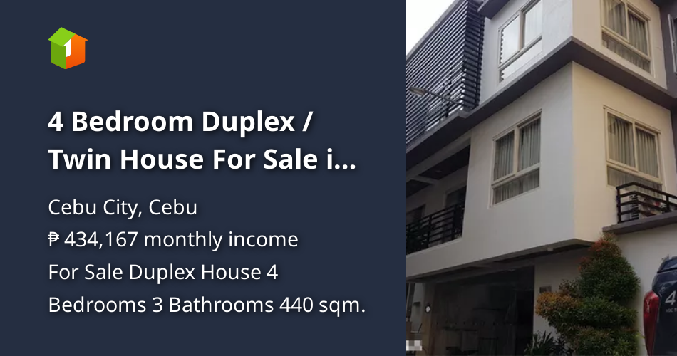 4 Bedroom Duplex / Twin House For Sale in Cebu City Cebu [House and Lot