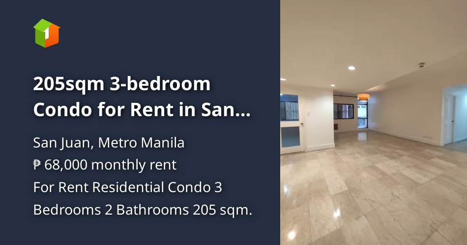 205sqm 3bedroom Condo for Rent in San Juan Metro Manila 10mins to ADB