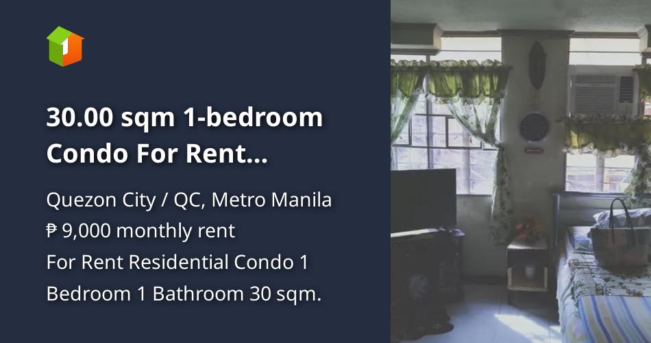 30.00 sqm 1bedroom Condo For Rent Fairview Quezon City [Condo 🏙️