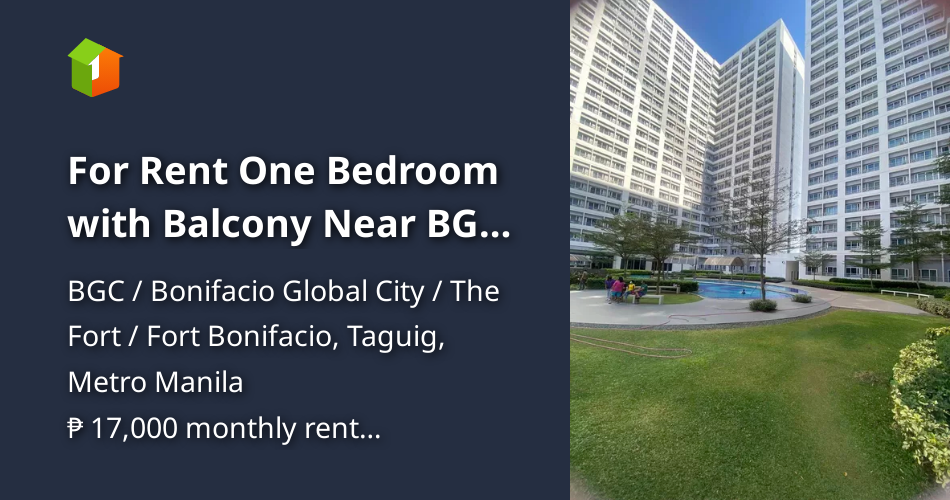 For Rent One Bedroom with Balcony Near BGC Taguig on Grace Residences